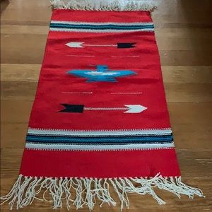 Vintage red thunderbird woven tapestry